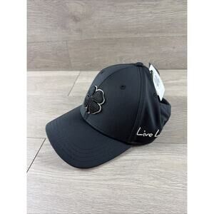 Black Clover Men's Black Hat S/M Stretch Band Performance Cap